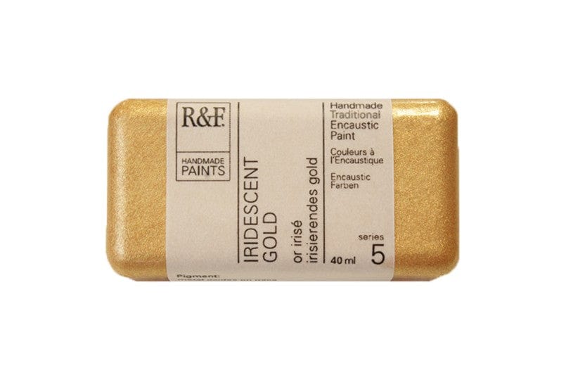 Load image into Gallery viewer, R&amp;amp;F Encaustics Iridescent Gold R&amp;amp;F - Encaustic Paints - 40mL Cakes - Series 5
