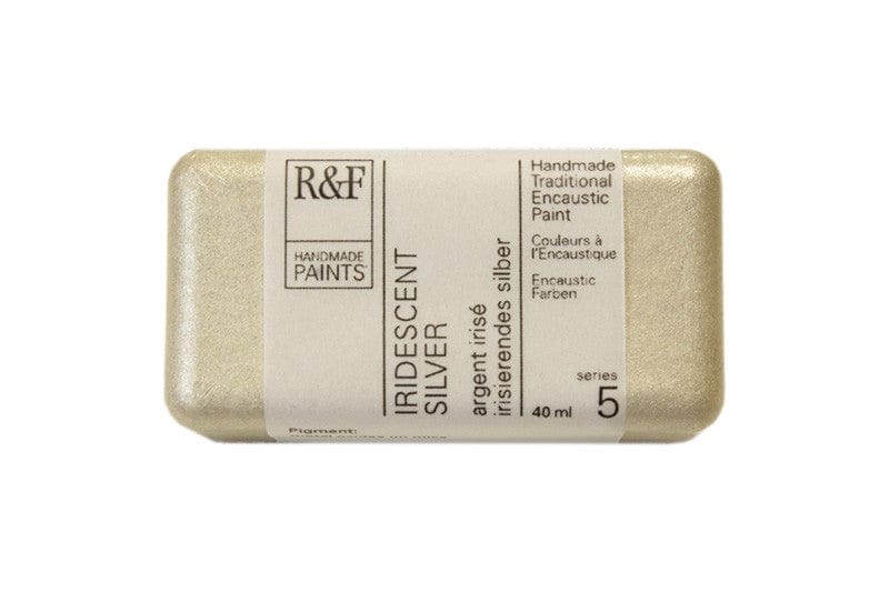 Load image into Gallery viewer, R&amp;amp;F Encaustics Iridescent Silver R&amp;amp;F - Encaustic Paints - 40mL Cakes - Series 5
