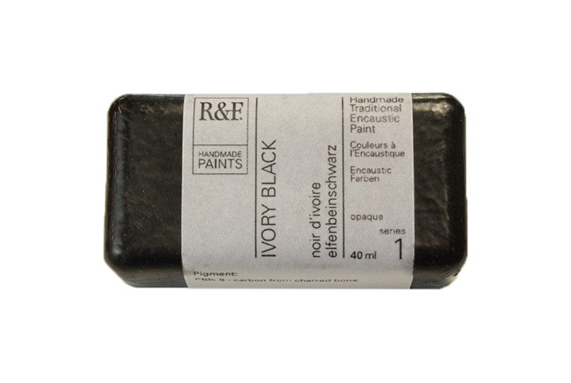 R&F Encaustics Ivory Black R&F - Encaustic Paints - 40mL Cakes - Series 1