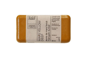 R&F Encaustics Mars Yellow Deep R&F - Encaustic Paints - 40mL Cakes - Series 1