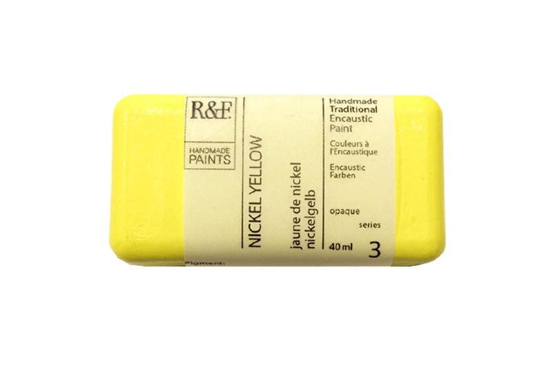 R&F Encaustics Nickel Yellow R&F - Encaustic Paints - 40mL Cakes - Series 3