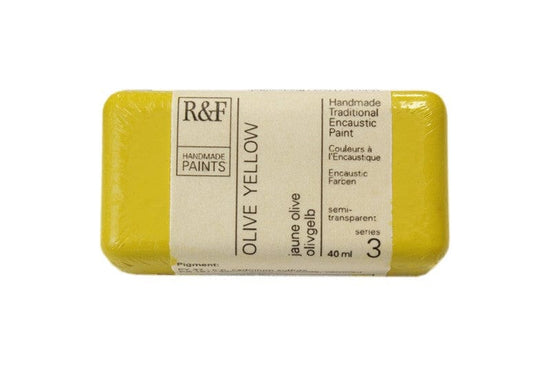 R&F Encaustics Olive Yellow R&F - Encaustic Paints - 40mL Cakes - Series 3