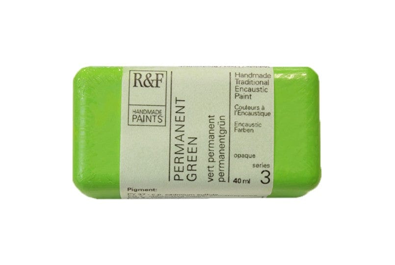 R&F Encaustics Permanent Green R&F - Encaustic Paints - 40mL Cakes - Series 3