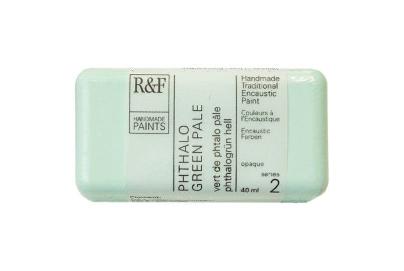 R&F Encaustics Phthalo Green Pale R&F - Encaustic Paints - 40mL Cakes - Series 2