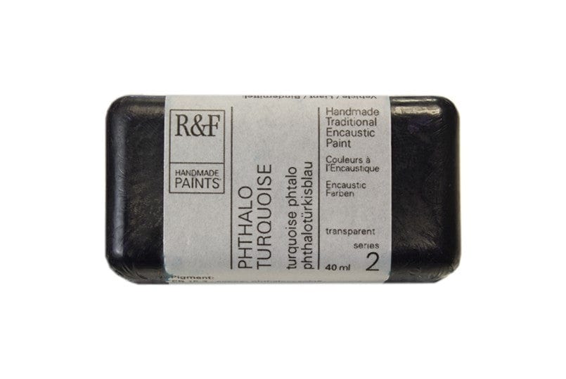 R&F Encaustics Phthalo Turquoise R&F - Encaustic Paints - 40mL Cakes - Series 2
