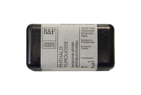 R&F Encaustics Phthalo Turquoise R&F - Encaustic Paints - 40mL Cakes - Series 2