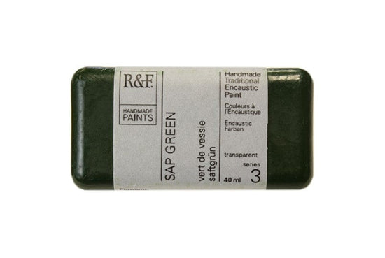 R&F Encaustics Sap Green R&F - Encaustic Paints - 40mL Cakes - Series 3