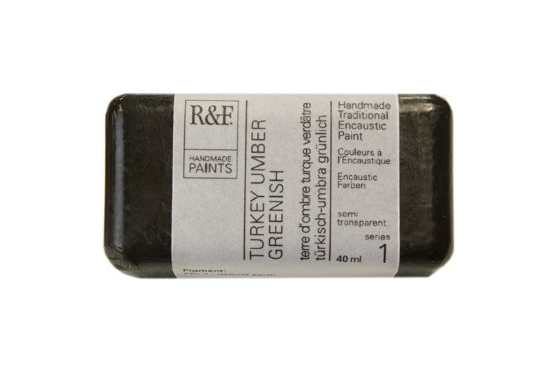 R&F Encaustics Turkey Umber Greenish R&F - Encaustic Paints - 40mL Cakes - Series 1