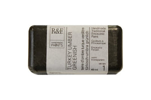 R&F Encaustics Turkey Umber Greenish R&F - Encaustic Paints - 40mL Cakes - Series 1