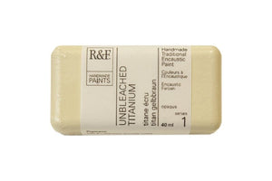 R&F Encaustics Unbleached Titanium R&F - Encaustic Paints - 40mL Cakes - Series 1