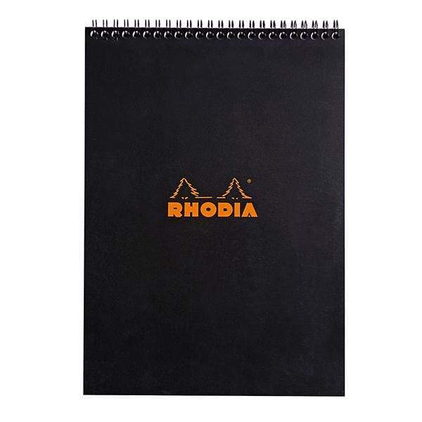 RHODIA NOTEPAD COIL BLACK Rhodia Wirebound Pad Lined - 8.2x11.7"