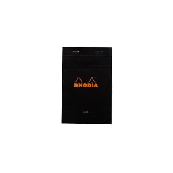 RHODIA Notepad - Ruled BLACK - 146009 Rhodia - Top-Stapled Notepads - Lined Paper - 4.3x6.7"