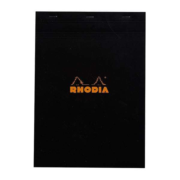 RHODIA PAD BLACK Rhodia Stapled Pad Grid - 8.2x11.7"