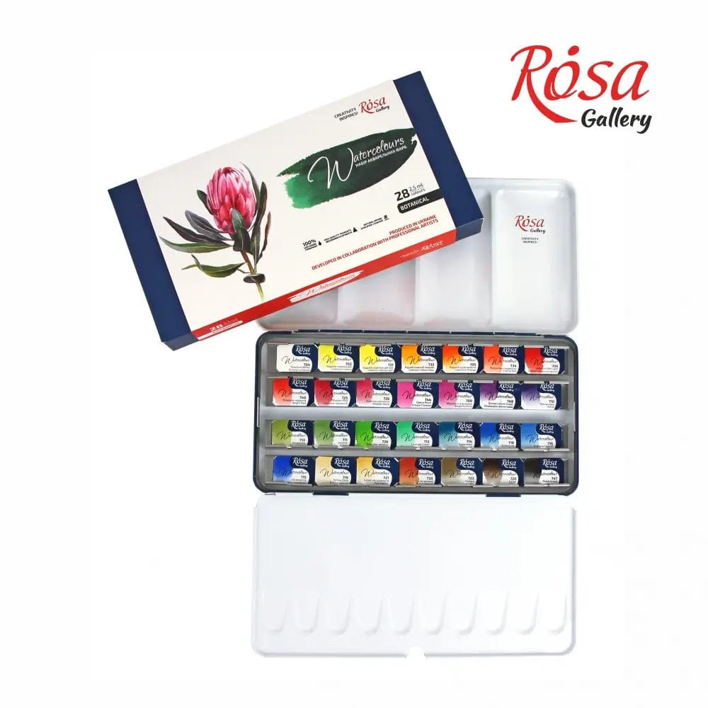 ROSA Gallery Watercolour Set ROSA Gallery - Watercolour Travel Set - 28 Colours - Botanical Palette - Item #340328