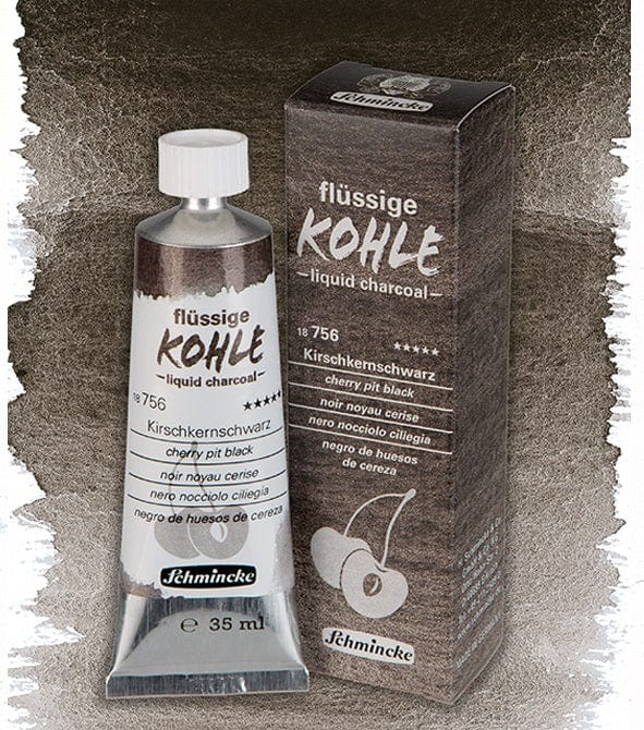 Schmincke Cherry Pit Black Schmincke - Liquid Charcoal - 35mL Tubes