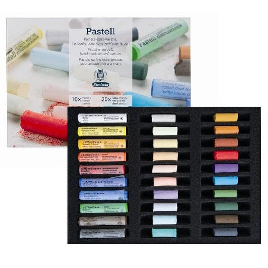 Schmincke SOFT PASTEL SET Schminke - Extra-Soft Artists' Pastels - Set of 10 Pastels + 20 Half-Pastels - Item #77764