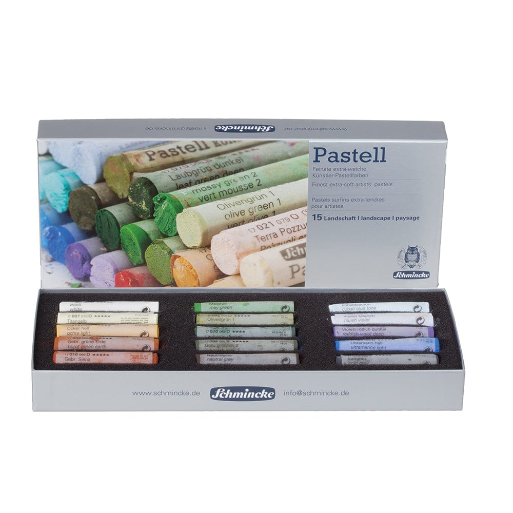 Schmincke SOFT PASTEL SET Schminke - Pastell - Extra-Soft Artists' Pastels - Set of 15 Colours - Landscape - Item #77315