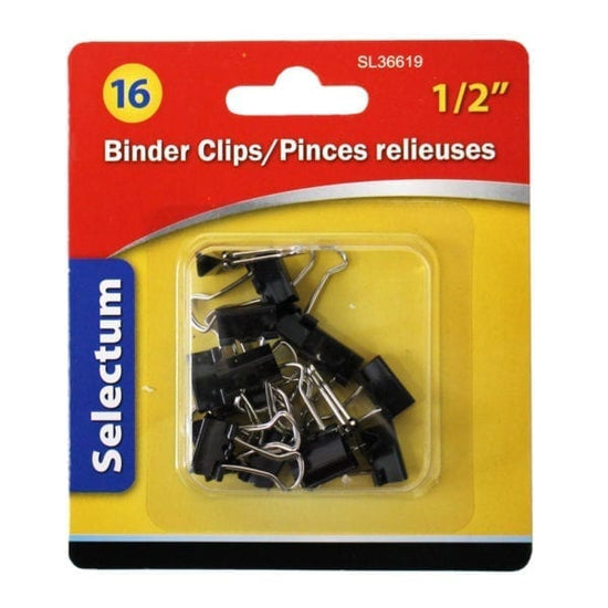 SELECTUM BINDER CLIPS Selectum - Fashion "Clip it" Essentials - Fold-Back Clips - 12.mm wide - 16 Pack - Item #SL36619