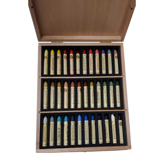SENNELIER oliepastel-sets, Houten doos met 36 pastels, Plein Air (landschap) 30997 SENNELIER oliepastel-sets, Houten doos met 36 pastels, Plein Air (landschap) 30997