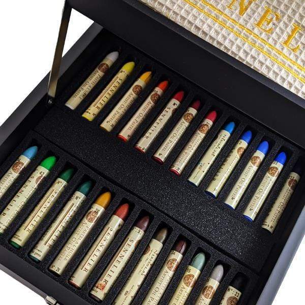 SENNELIER OIL PASTELS SET Sennelier - Oil Pastel Set - 26 Pieces in a Black Wooden Box - item# N132518.015