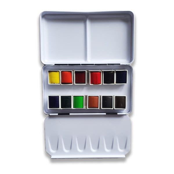 Sennelier Watercolour Set Sennelier - L'Aquarelle - Watercolour Set - 12 Half Pans - Item #N131605