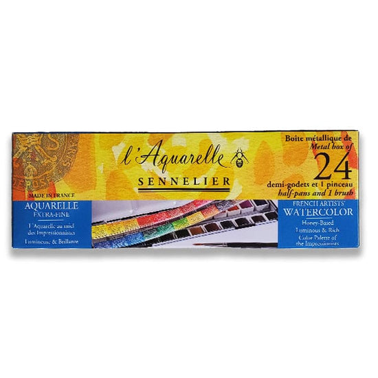 Sennelier Watercolour Set Sennelier - L'Aquarelle - Watercolour Set - 24 Half Pans - Item #N131606