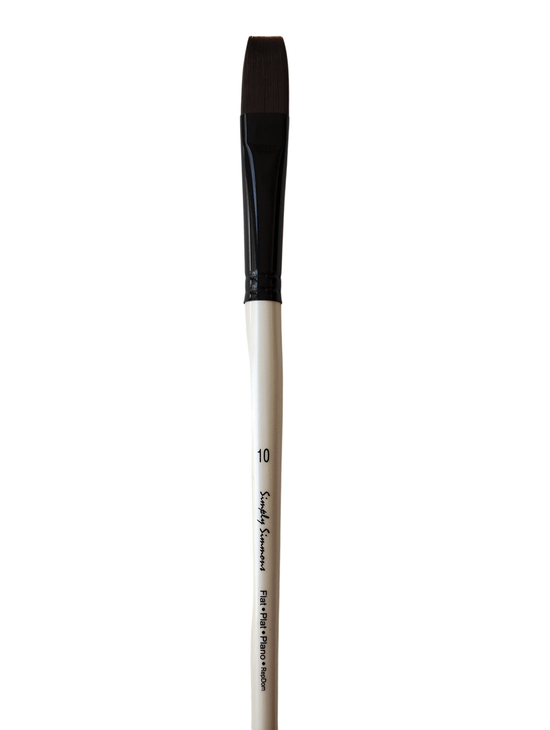SIMPLY SIMMONS Synthetic Brush #10 Simply Simmons - Burgundy Synthetic Brushes - Flat