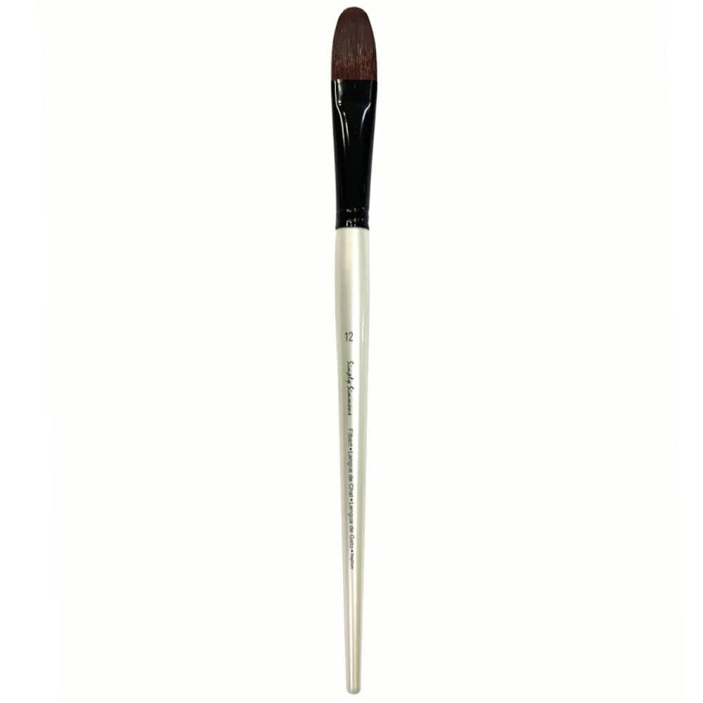 SIMPLY SIMMONS Synthetic Brush #12 Simply Simmons - Burgundy Synthetic Brushes - Filbert