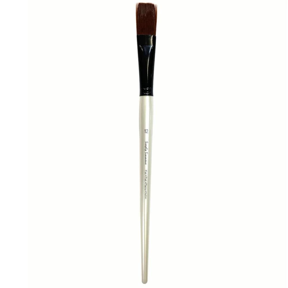 SIMPLY SIMMONS Synthetic Brush #12 Simply Simmons - Burgundy Synthetic Brushes - Flat