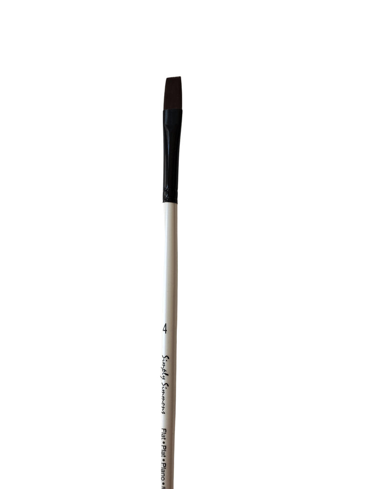SIMPLY SIMMONS Synthetic Brush #4 Simply Simmons - Burgundy Synthetic Brushes - Flat