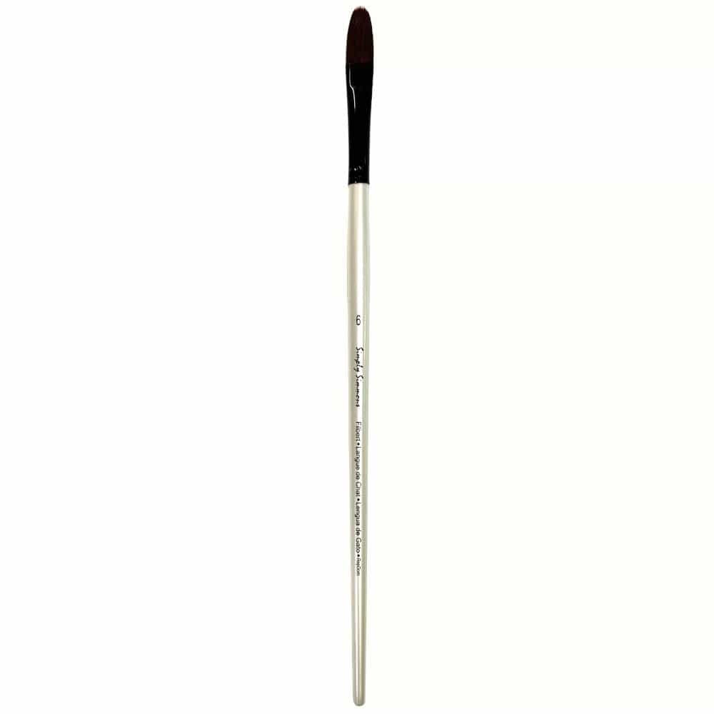 SIMPLY SIMMONS Synthetic Brush #6 Simply Simmons - Burgundy Synthetic Brushes - Filbert