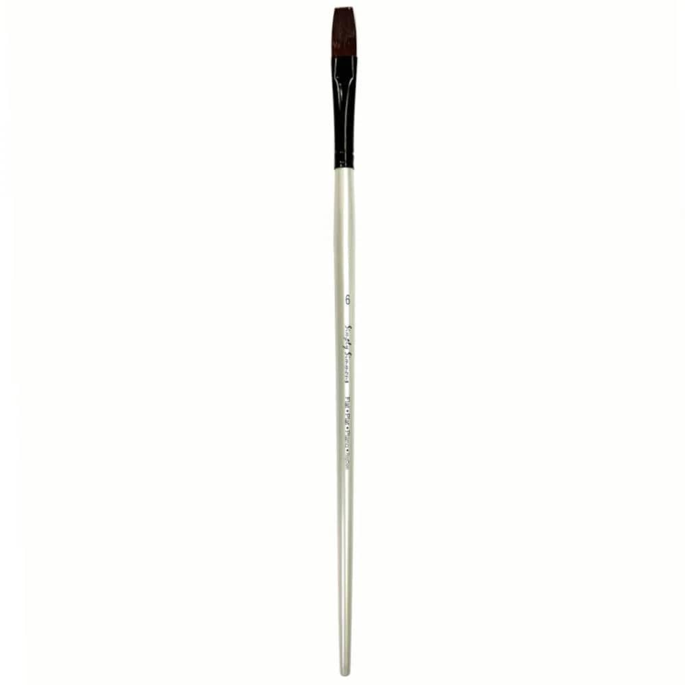 SIMPLY SIMMONS Synthetic Brush #6 Simply Simmons - Burgundy Synthetic Brushes - Flat