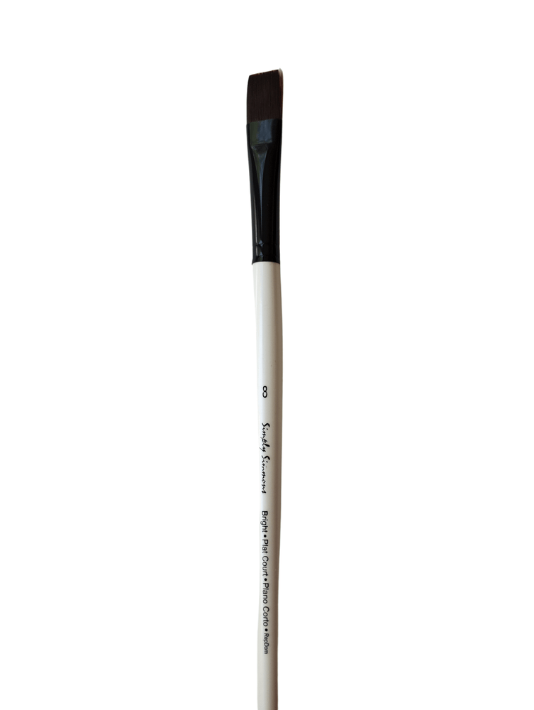 SIMPLY SIMMONS Synthetic Brush #8 Simply Simmons - Burgundy Synthetic Brushes - Flat