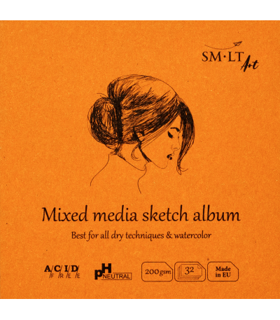 SM-LT Mixed Media Pad - Spiralbound SM-LT - Layflat Sketch Album - Mixed Media - 5.8x5.8" - Item #FB-32(200)