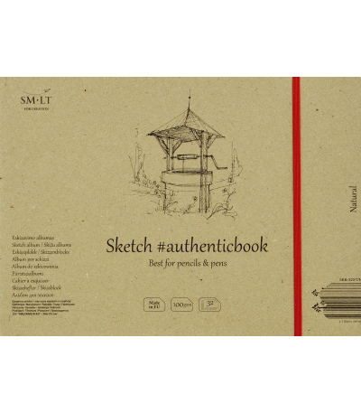 SM-LT Sketch Pad - Stitchbound SM-LT Authentic Book Sketch - Natural 5EB-32ST/NT