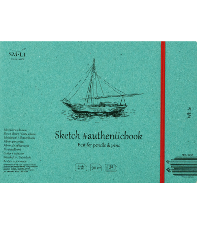 SM-LT Sketch Pad - Stitchbound SM-LT Authentic Book Sketch - White 5EB-32ST