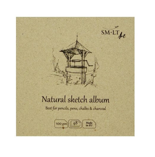 SM-LT Sketch Pad - Stitchbound SM-LT - Layflat Sketch Album - Natural - 5.8x5.8" - Item #FB-48(100)/NT