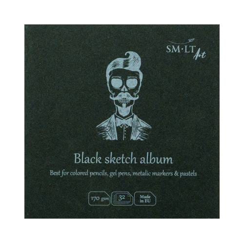 SM-LT Sketchbook - Black SM-LT - Layflat Sketch Book - Black Paper - 14x14cm - Item #FB-32(170)/BLACK