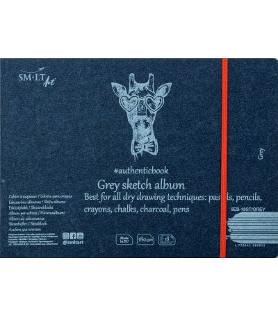 SM-LT Toned Paper Pad SM-LT - Authentic - Sketch Album - Grey - 17.6X24.5cm - Item #5EB-8ST/GREY