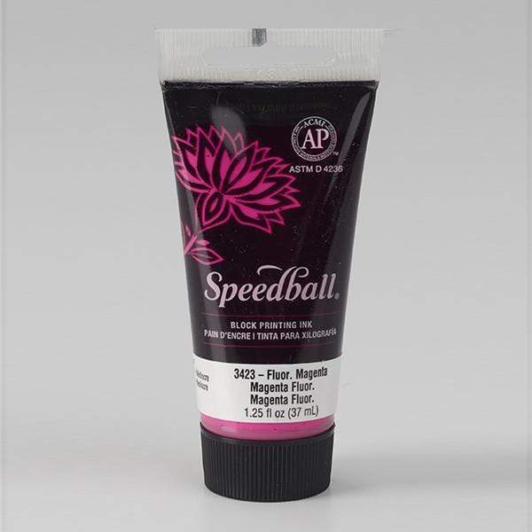 SPEEDBALL 1.25OZ WS BLOCK INK FLUOR MAGENTA Speedball Water Soluble Block Printing Ink 1.25oz