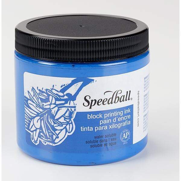 SPEEDBALL 16OZ WS BLOCK INK BLUE Speedball Water Soluble Block Print Ink 16oz