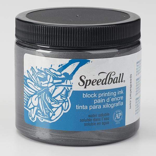 SPEEDBALL 16OZ WS BLOCK INK PEWTER Speedball Water Soluble Block Print Ink 16oz