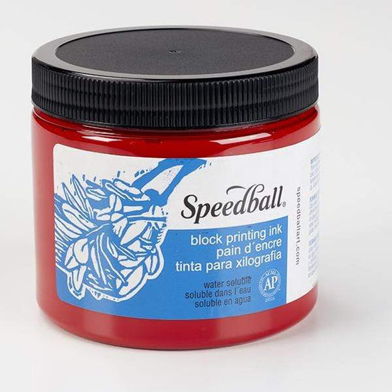SPEEDBALL 16OZ WS BLOCK INK RED Speedball Water Soluble Block Print Ink 16oz