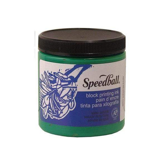 SPEEDBALL 8OZ WS BLOCK INK GREEN Speedball Water Soluble Block Print Ink 8oz