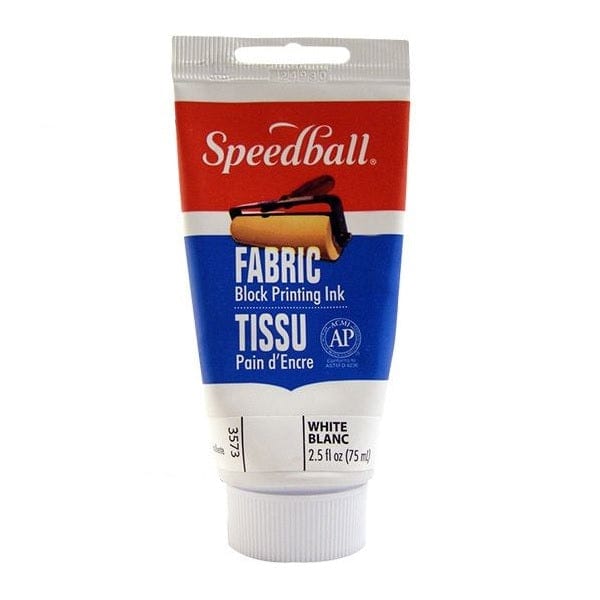Speedball Block Printing Ink - Fabric WHITE 3573 Speedball - Fabric Block Printing Ink - 2.5oz Tubes