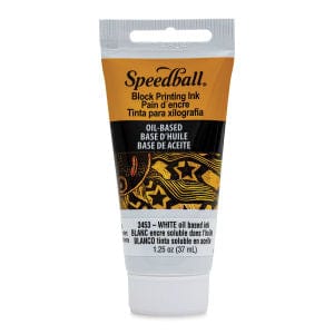 SPEEDBALL Block Printing Ink WHITE Speedball - Oil-Based Block Printing Ink - 1.25oz. Tubes