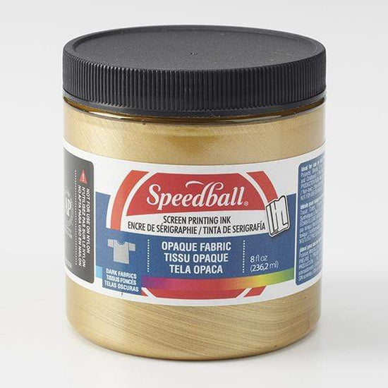 Load image into Gallery viewer, SPEEDBALL FABRIC SCREEN INK GOLD Speedball Opaque Fabric Screen Ink 8oz
