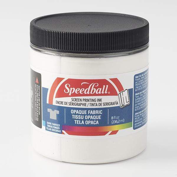 SPEEDBALL FABRIC SCREEN INK PEARLY WHITE Speedball Opaque Fabric Screen Ink 8oz