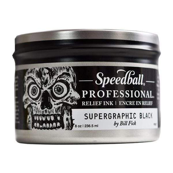 SPEEDBALL PROFESSIONAL RELIEF INK SUPERGRAPHIC BLACK Speedball Professional Relief Ink 8oz