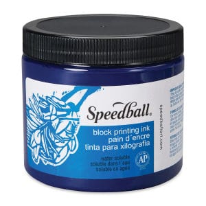SPEEDBALL Water-Soluble Block Printing Ink PROCESS CYAN Speedball - Water-Soluble Block Printing Ink - 16oz Jars